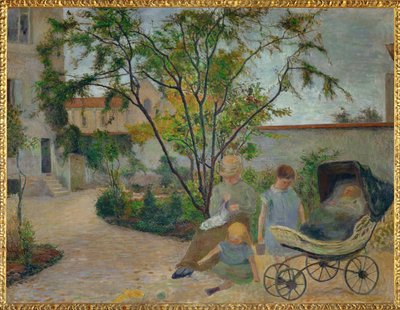 Garten in Vaugirard, oder Die Familie des Malers im Garten der Rue Carcel von Paul Gauguin
