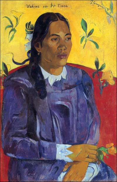 Tahiti: Vahine No Te Tiare (Frau mit einer Blume), Paul Gauguin (1891) von Paul Gauguin