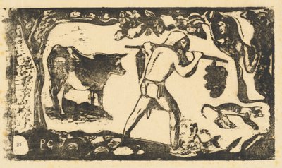 Tahitianer trägt Bananen von Paul Gauguin
