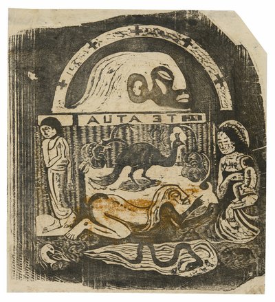 Der Gott, aus der Suite der späten Holzschnittdrucke von Paul Gauguin
