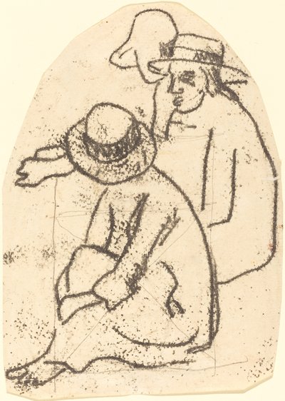 Drei Tahitianer (Studie für "Die Schwester der Barmherzigkeit") von Paul Gauguin