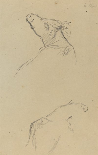 Zwei Kuhköpfe [verso] von Paul Gauguin