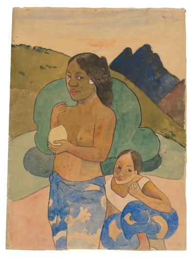 Zwei tahitianische Frauen in einer Landschaft, ca. 1892 von Paul Gauguin
