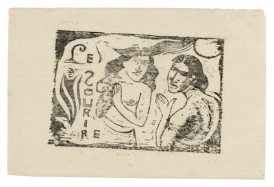 Zwei Frauen plaudern, Kopfstück für Le Sourire von Paul Gauguin