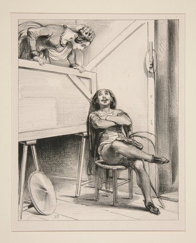 (Die Prinzessin, sie stößt einen großen Schrei aus): Der Unglückliche!... von Paul Gavarni