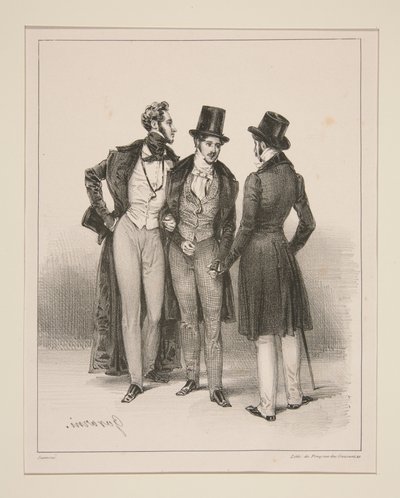 FASHIONABLES. Pariser Moden. von Paul Gavarni