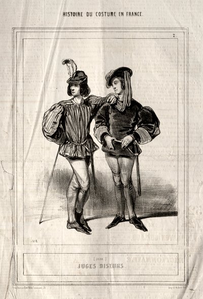 Histoire du Costume en France: Juges diseurs, 1843 von Paul Gavarni