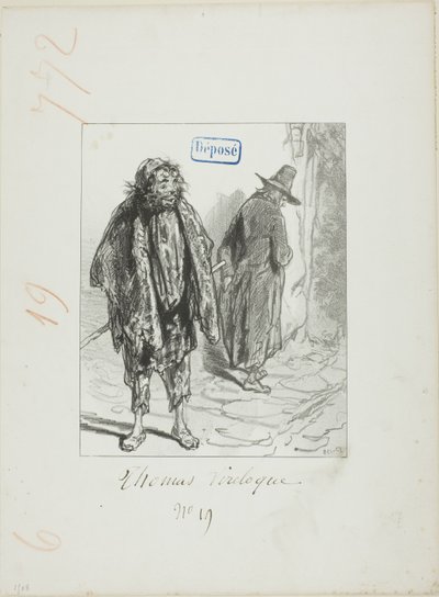 Les Propos de Thomas Vireloque: Figaro im Alter wird Bazile von Paul Gavarni
