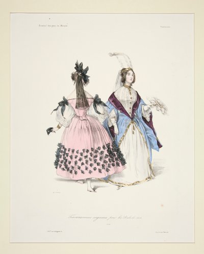 TRAVESTISSEMENS (sic) ORIGINAUX für die Bälle von 1834. 5 und 6. von Paul Gavarni