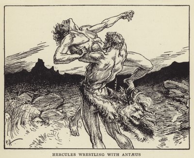 Herkules ringt mit Antäus von Paul Hardy