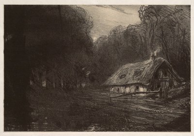 Hütte im Wald (Chaumière dans la forêt) von Paul Huet