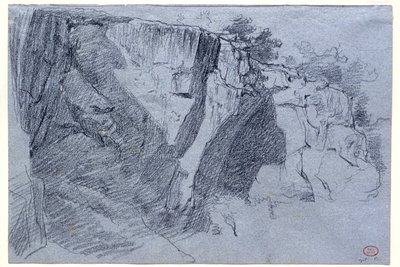 Landschaft mit Klippe von Paul Huet