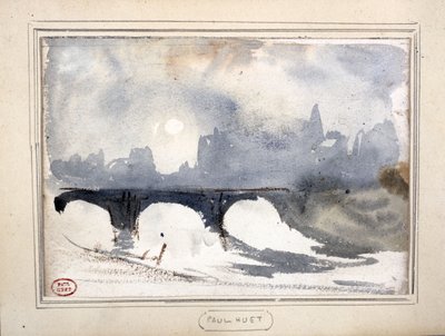Wintermorgen nahe dem Pont Neuf von Paul Huet