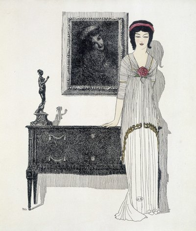 Kreation von Paul Poiret aus „Les Dresses de Paul Poiret“, Zeichnung von Paul Iribe. 1908 von Paul Iribe