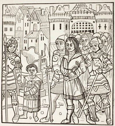 König St. Ludwig, Ludwig IX. von Frankreich, und seine beiden Brüder, Alphonse und Charles, werden nach der Schlacht von Fariskur im April 1250 während des siebten Kreuzzugs von den Sarazenen gefangen genommen von Paul Lacroix