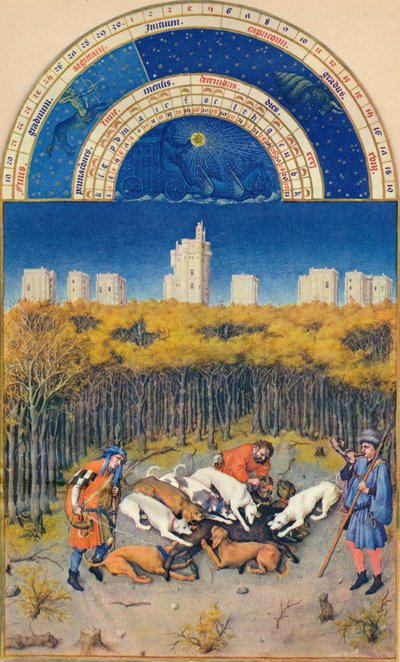 Dezember - das Château de Vincennes, 15. Jahrhundert, 1939 von Paul Limbourg