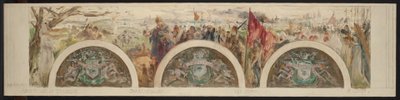 Skizze für die Eingangshalle des Hôtel de Ville: Paris und die hohen Epochen; Die gallo-fränkische Periode von Paul Louis Delance