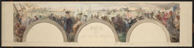 Skizze für die Eingangshalle des Hôtel de Ville de Paris: Paris und die großen Epochen von Paul Louis Delance
