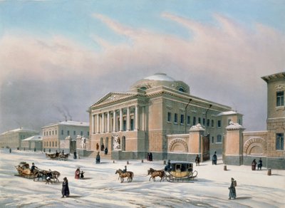 Das Haus des Lehrerrates in Moskau, gedruckt von Louis-Pierre-Alphonse Bichebois (1801-50), 1840er Jahre von Paul Marie Roussel