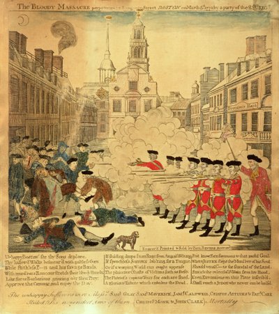 Das Blutbad am 5. März 1770 von Paul Revere