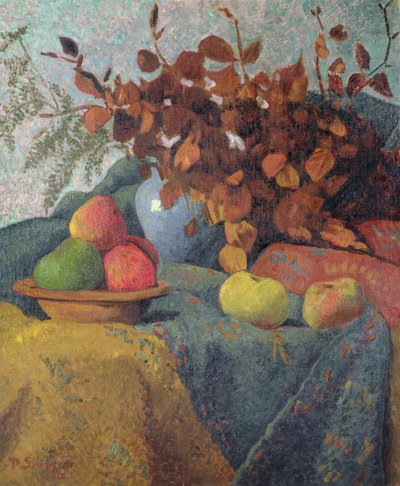 Stillleben mit Äpfeln und Herbstblättern, 1910 von Paul Sérusier