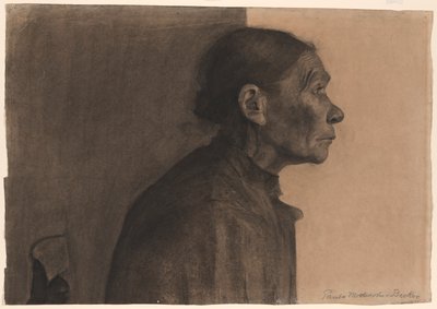 Frau im Profil, nach rechts gewandt von Paula Modersohn-Becker
