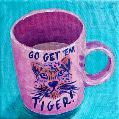 Rosa Tigerbecher von Pauline Wegman | Key and Sea Creative