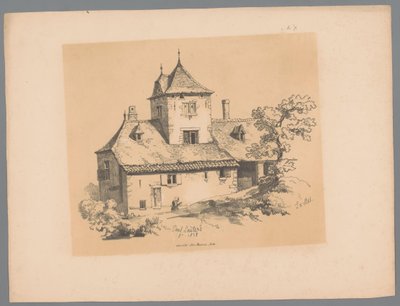 Ansicht eines Landhauses in Elsene (Pittoreske Ansichten von Paulus Lauters) von Paulus Lauters