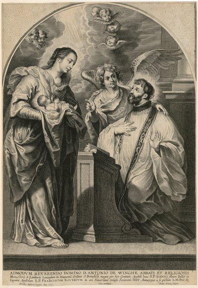 Madonna mit Kind erscheint dem knienden Heiligen Franziskus Xaverius von Paulus Pontius