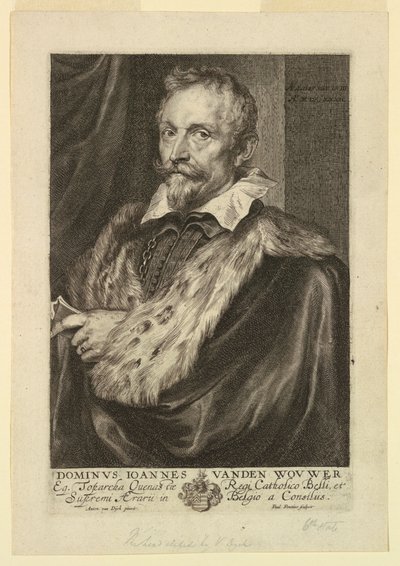 Porträt von Jan van der Wouwer, aus den Icones Principum Virorum von Paulus Pontius