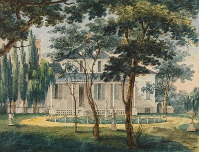 Ein Landresidenz, möglicherweise das Landhaus von General Moreau in Morrisville..., 1811-ca. 1813 von Pavel Petrovic Svin