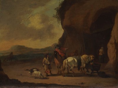 Reiter halten an einem Gebirgspass von Peeter or Pieter Bout