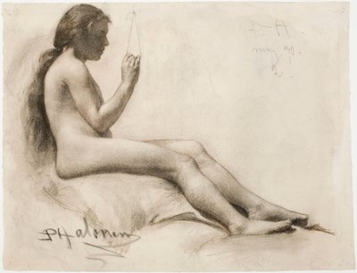Sitzendes weibliches Modell von Pekka Halonen