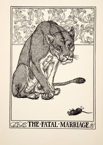 Die fatale Ehe, aus Hundert Fabeln von Aesop, veröffentlicht 1903 von Percy J. Billingshurst
