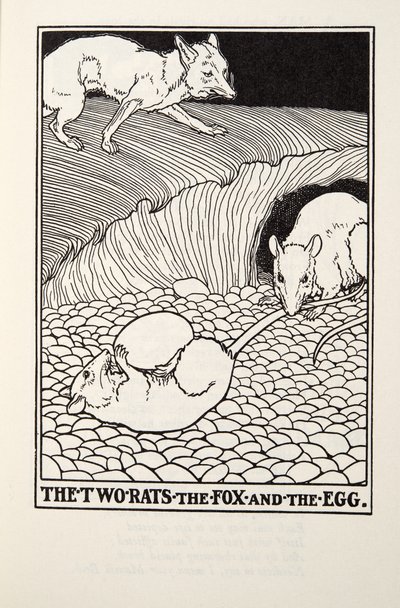 Die zwei Ratten, der Fuchs und das Ei, aus Fontaine Fables, veröffentlicht 1905 von Percy J. Billingshurst