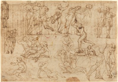 Figurenstudien (recto) von Perino del Vaga