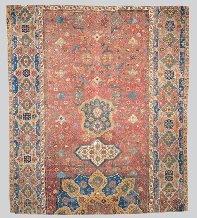 Teilweiser Tabriz-Medaillon-Teppich, Nordwestpersien, frühes 16. Jahrhundert von Persian School