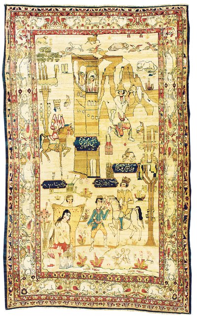 Bildteppich aus Kirman, ca. 1860 von Persian School