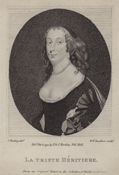 La Triste Heritiere, Anne St John, Gräfin von Rochester (Gravur) von Peter (after) Lely