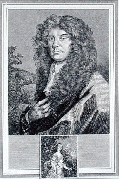 Selbstporträt, graviert von J. Corner von Peter (after) Lely