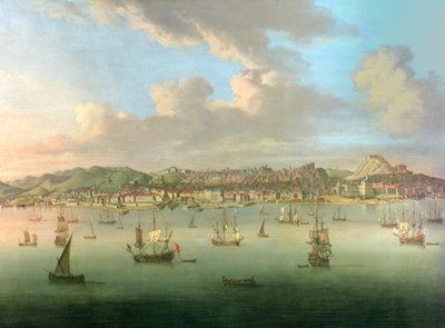 Die britische Flotte segelt in den Hafen von Lissabon, 1735 von Peter Monamy