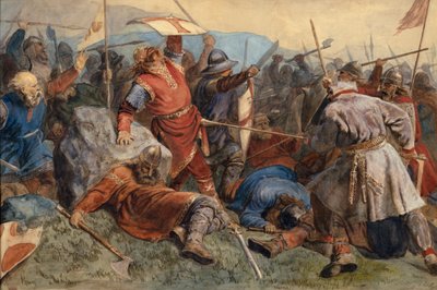 Der Fall des heiligen Olav in der Schlacht von Stiklestad von Peter Nicolai Arbo