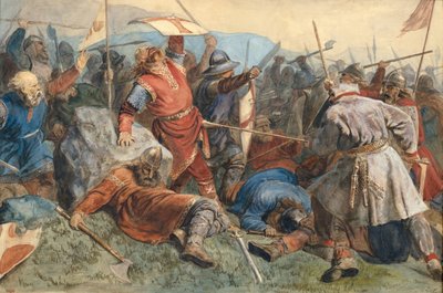 Der Fall des heiligen Olav in der Schlacht von Stiklestad von Peter Nicolai Arbo