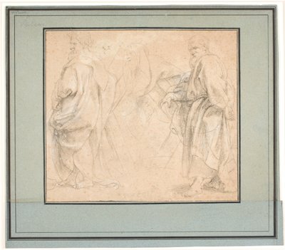 Zwei Studien für St. Andreas und eine Studie für einen antiken Priester (Melchisedek?) von Peter Paul Rubens