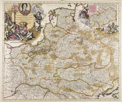 Friderico Augusto vere Augusto Polon. Lithuan. Borus. Pomer. regi duci principi Saxon. Utr. duci S. Imp. elect. haec imperii sui regna D.D.D. P. Schenkius sculpt. regius Amstelodami exc. prope forum von Peter Schenk the Elder