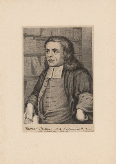Thomas Hearne, graviert von George Vertue, ca. 1735 von Peter Tillemans