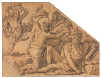 Aphrodite schützt Paris gegen Menelaos von Peter von Cornelius