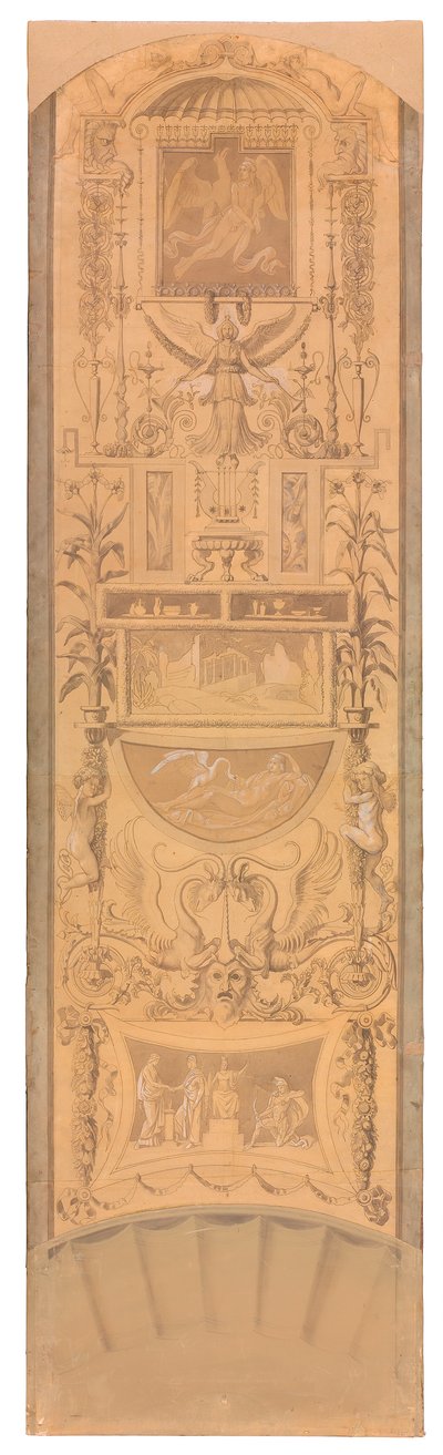 Arabeske mit Darstellungen des Ganymed, der Leda und der Verwundung Achills von Peter von Cornelius