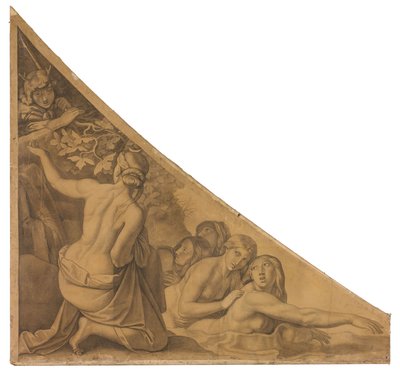 Artemis, von Aktaion überrascht. Karton zu den Deckenbildern der Münchner Glyptothek von Peter von Cornelius