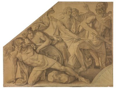 Der Zweikampf zwischen Ajax und Hektor. Karton zu den Deckenbildern der Münchner Glyptothek von Peter von Cornelius
